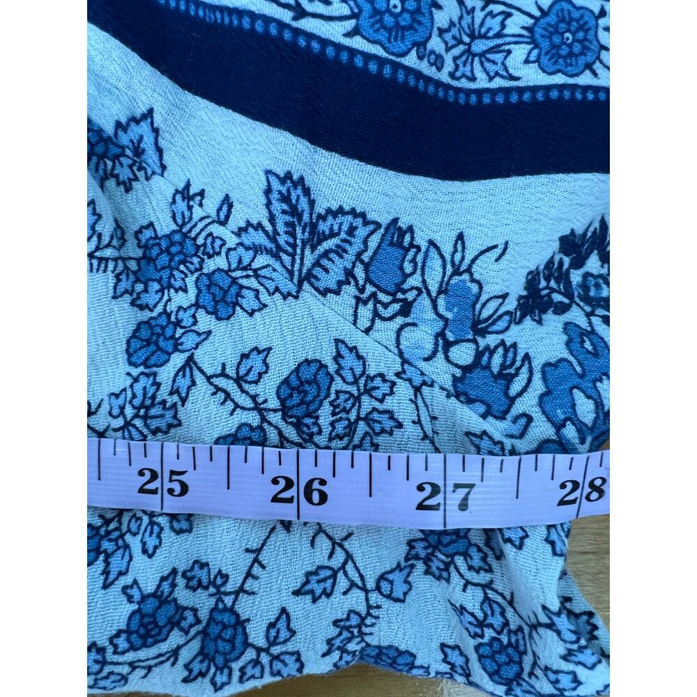 Lucky Brand Top Womens 2X Dark Floral Fairy Boho Tasseled Cotton Lightweight - Picture 9 of 12
